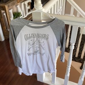 White Harry Potter Olivanders Baseball Tee